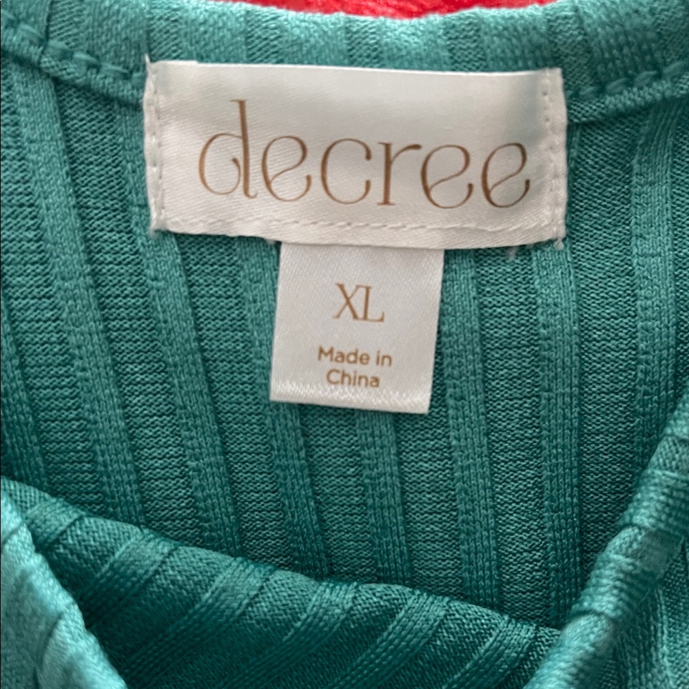 Decree Turquoise Ribbed Knit Top - Picture 2 of 2